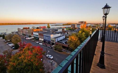 a view of a city from a balcony at Holiday Inn Paducah Riverfront by IHG in Paducah