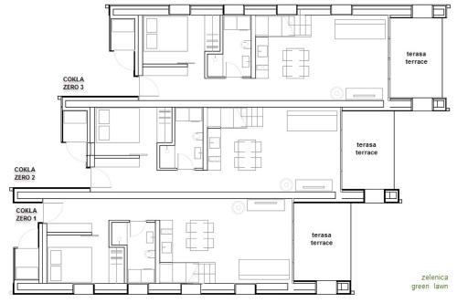 Půdorys ubytování Apartments Cokla Zero