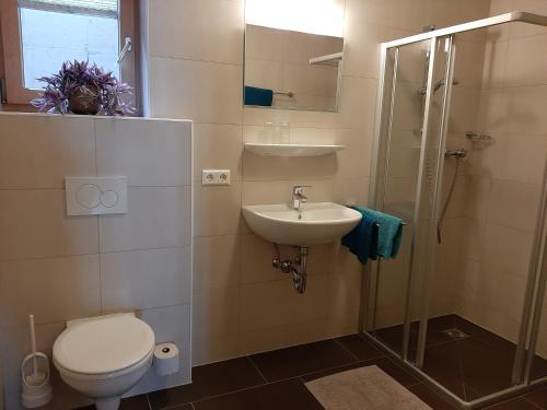 Kúpeľňa v ubytovaní Bauernhof Burglehen