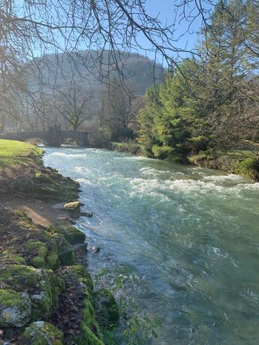 a river with rapids on the side of it at Au bord de Seille in Nevy-sur-Seille