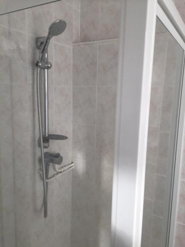 a shower with a shower head in a bathroom at Longfield Guest House in Dover