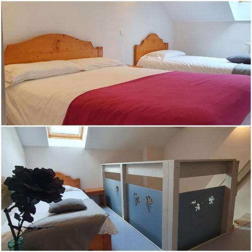 Ένα ή περισσότερα κρεβάτια σε δωμάτιο στο Auberge de Motz