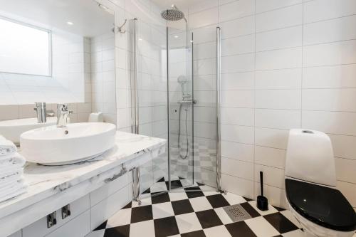 Koupelna v ubytování SPiS Hotell Amber
