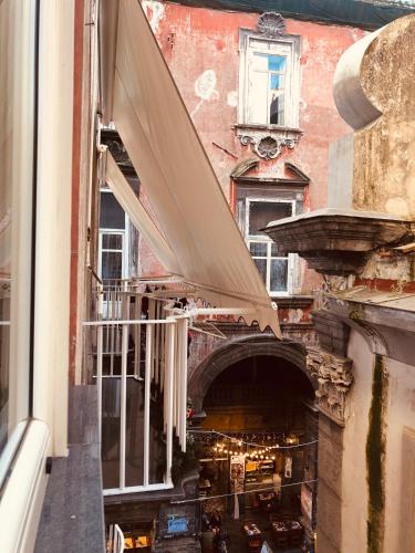 a view from a window of a building with a store at Donna Teresa in Naples