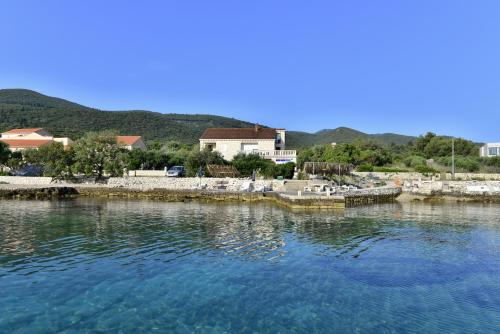 a large body of water with houses in the background at Apartments MAK in Račišće