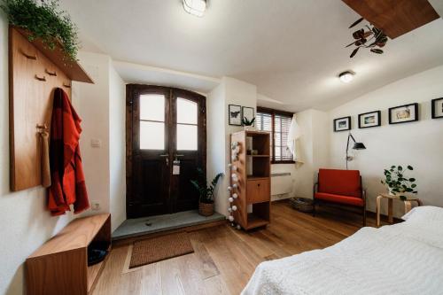 Ένα ή περισσότερα κρεβάτια σε δωμάτιο στο Apartment Center
