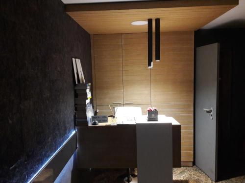 a bathroom with a sink and a mirror at Cabo Verde in Agia Triada
