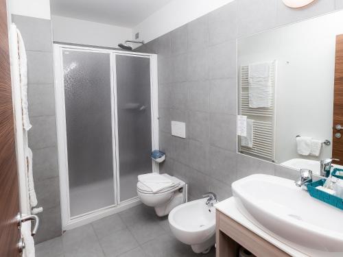Koupelna v ubytování Hotel Milano