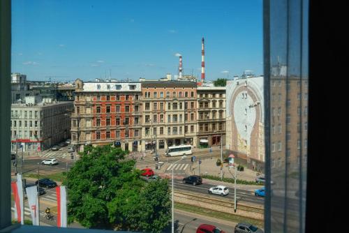 Nespecifikovaný výhled na destinaci Vratislav nebo výhled na město při pohledu z hotelu