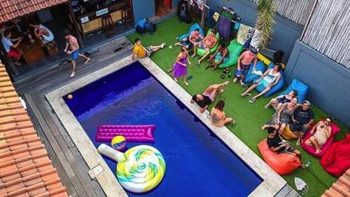 A view of the pool at The Tipsy Gypsy Hostel or nearby