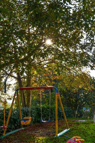 a swing in a park under a tree at Agriturismo Cailuca in Pietralunga