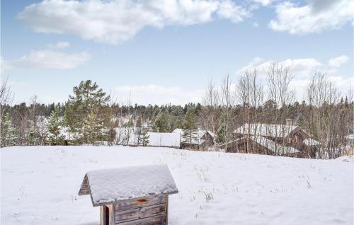 a bird house covered in snow in a field at Cozy Home In Rauland With Wifi in Rauland