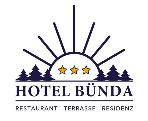 a logo for a hotel budapest resort at Hotel Bünda Davos in Davos