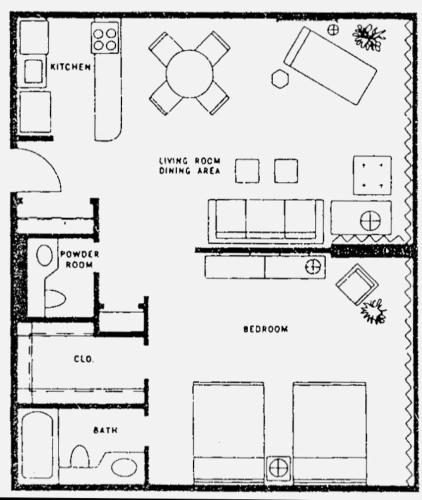 a drawing of floor plans of a house at GetAways at the Jockey Club in Las Vegas