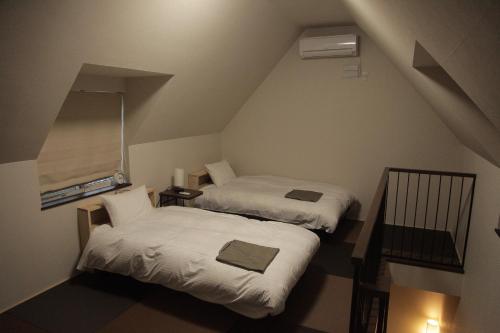 CHALET BURLAP FURANUIにあるベッド