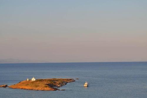 a small island in the middle of the ocean at Vravrona Sea View Country House near Athens in Vravrona