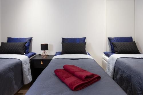 Ένα ή περισσότερα κρεβάτια σε δωμάτιο στο Luxury suites Pannunkorva D