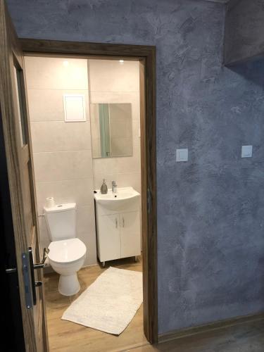 Koupelna v ubytování Apartament dwa pokoje Dęblin