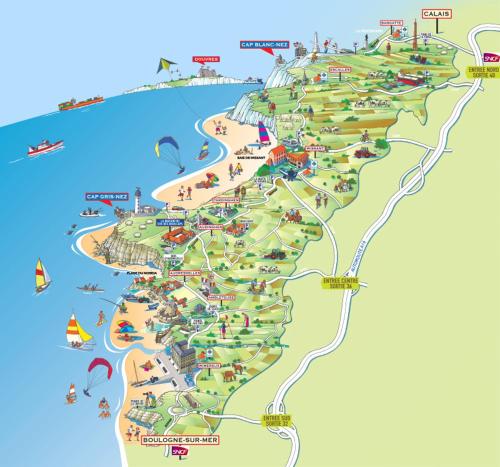 a map of the island of ibiza at Hôtel De La Plage in Calais