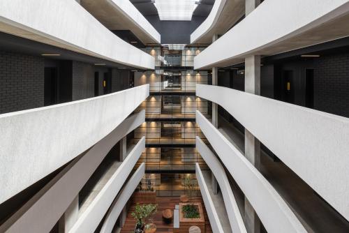 a view of the lobby of a building at Wex 1 Apartments in Cape Town