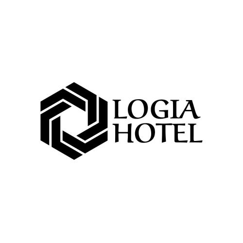 a black and white logo for a hotel at Logia Hotel garni in Neuharlingersiel