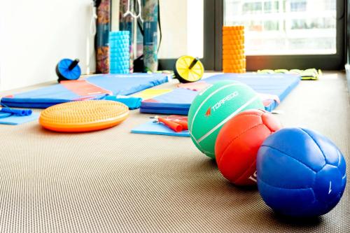 a gym with balls and mats on the floor at Hyatt Centric Las Condes Santiago in Santiago
