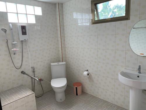 Koupelna v ubytování Sano Houes
