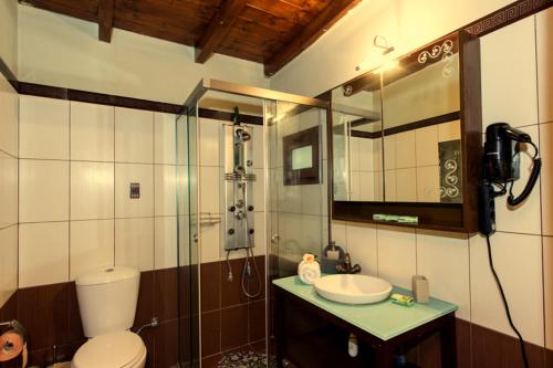 A bathroom at Petra Thea Villa Karitaina
