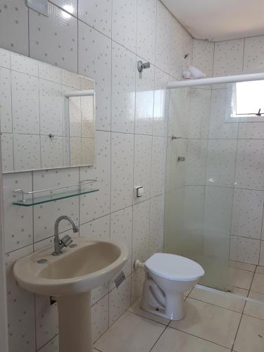 Koupelna v ubytování CONFORTO e SEGURANÇA SDU AP02
