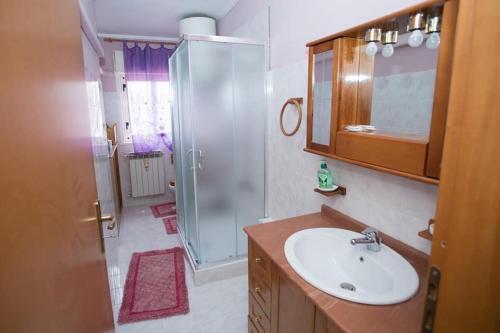 a bathroom with a sink and a shower at B&b cuore di sicilia in Santa Caterina Villarmosa