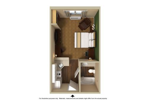 Floor plan ng Extended Stay America Suites - Chicago - Woodfield Mall
