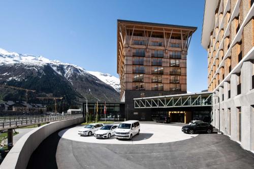 Vue générale sur la montagne ou vue sur la montagne depuis l'hôtel