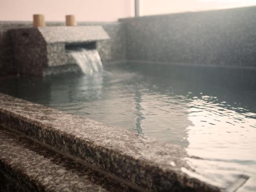 a pool of water with a water fountain at Auberge de South Terrace in Shirahama