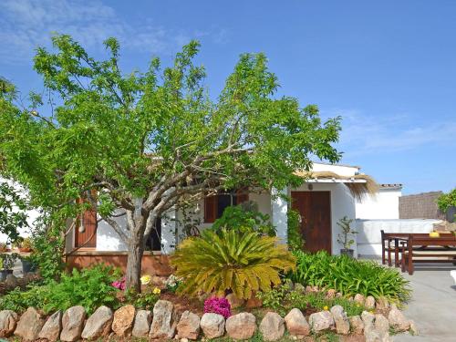 un jardín con un árbol y flores frente a una casa en Holiday Home Can Niu by Interhome, en Pollensa