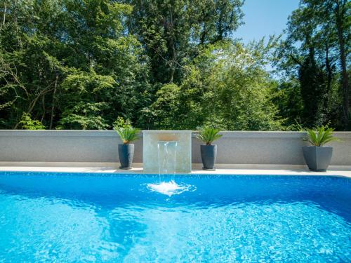 a swimming pool with a fountain in the middle at Holiday Home Anđela by Interhome in Dobrinj