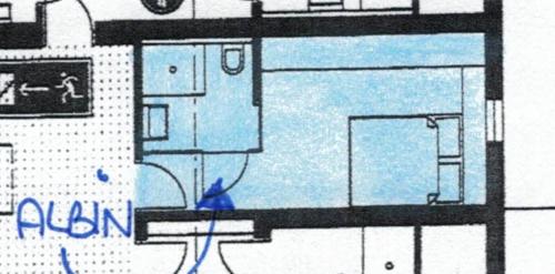 a drawing of a floor plan of a building at Gästehaus Waldrand Garni in Wiesing