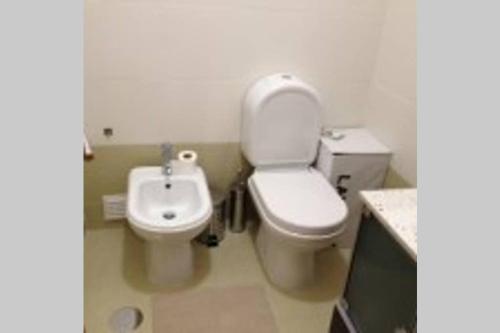 a bathroom with a toilet and a sink at Apartamento Varandas Soalheiras in Odeceixe