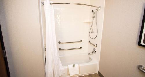 a bathroom with a shower and a bath tub at Best Western Holiday Hills in Coalville