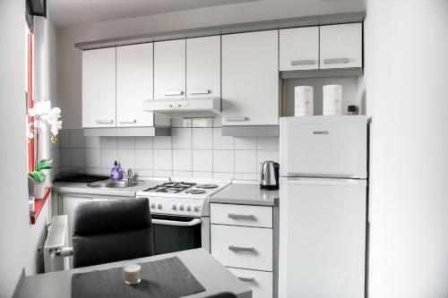Kuchyň nebo kuchyňský kout v ubytování Flexible SelfCheckIns 15 & 19 - Zagreb - Garage - Loggia - New - Apartments Repinc