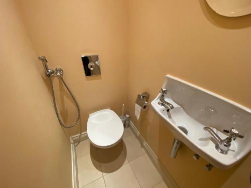 a bathroom with a toilet and a sink at PRESTIGE Mont Boron -Terrace -Sea View -2BR in Nice