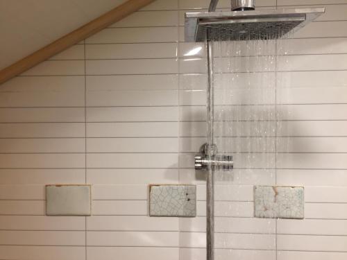 a shower in the corner of a house at BluePlanet in Gyeongju