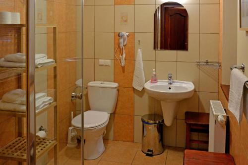 シュチルクにあるGronikのトイレと洗面台のあるバスルーム
