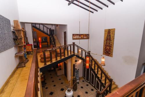 an overhead view of a staircase in a house at Gangula Villa in Kandy