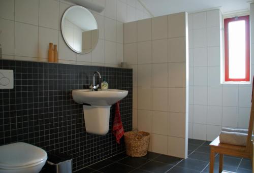 a bathroom with a sink and a toilet at erve Hanebulten in Haaksbergen