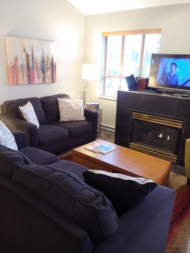Tyndalstone Lodge 3 Bedroom in the Heart of Village North Whistlerにあるテレビまたはエンターテインメントセンター