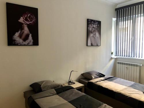 Postel nebo postele na pokoji v ubytování Spacious modern vintage flat in the heart of Sofia