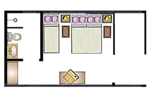a floor plan of a small room with at Pousada Juriti - Eco Hotel in São Roque