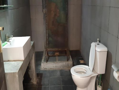 a bathroom with a toilet and a sink at Dream Hotel in Gili Trawangan