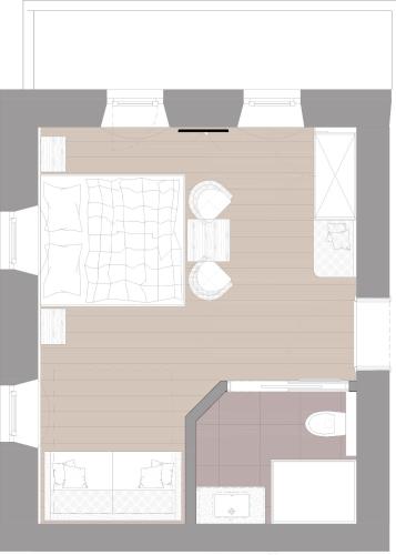a floor plan of a building at Pension Thainerhof in Reith bei Kitzbühel