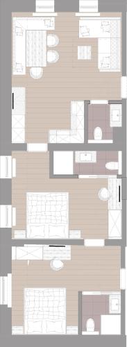 a floor plan of a building with white at Pension Thainerhof in Reith bei Kitzbühel